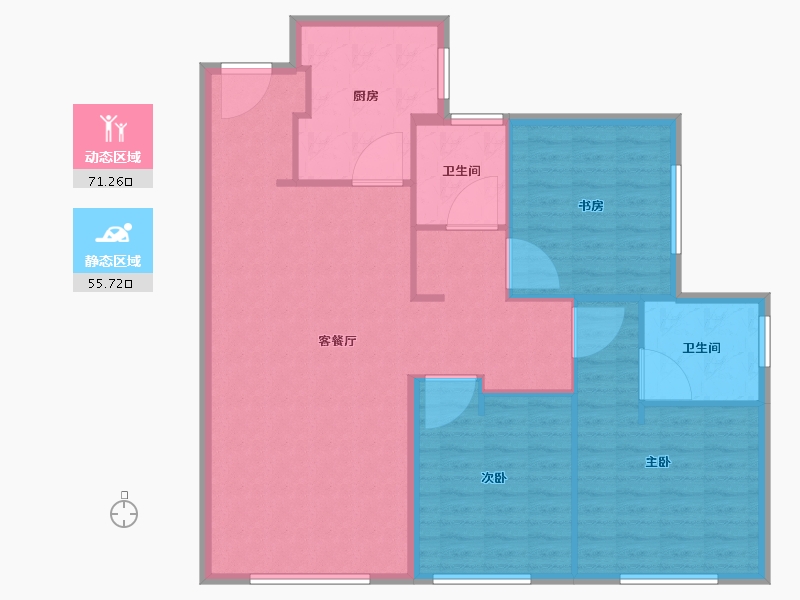 天津-天津市-中海城市广场9号楼建面146m²-116.81-户型库-动静分区