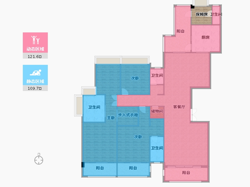 四川省-成都市-人居东湖长岛252m²-219.42-户型库-动静分区