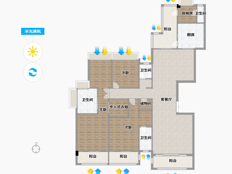 四川省-成都市-人居东湖长岛252m²-219.42-户型库-采光通风