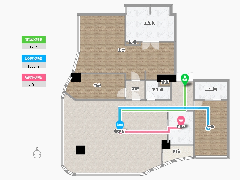 四川省-成都市-新希望D10天府1号楼,3号楼200m²-161.72-户型库-动静线