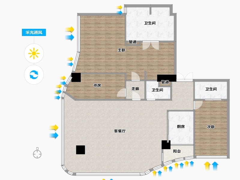 四川省-成都市-新希望D10天府1号楼,3号楼200m²-161.72-户型库-采光通风