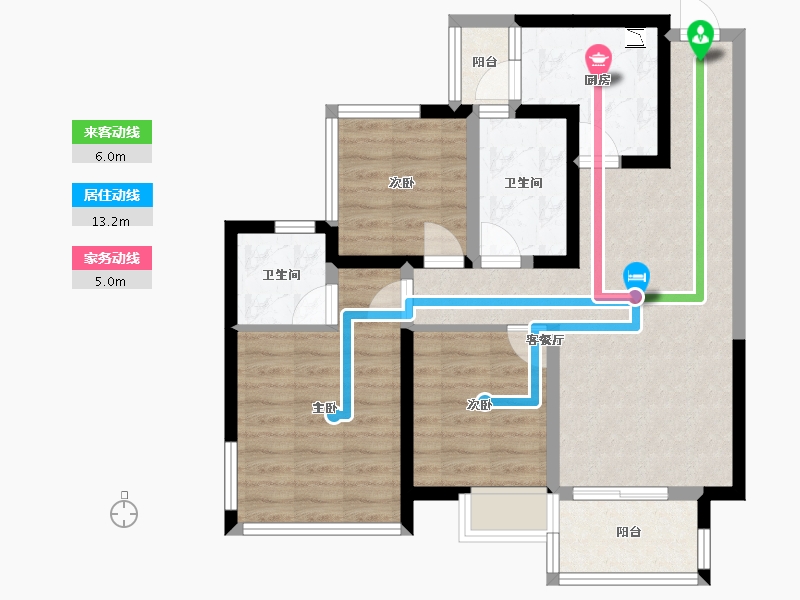 四川省-成都市-光华壹号100m²-78.12-户型库-动静线