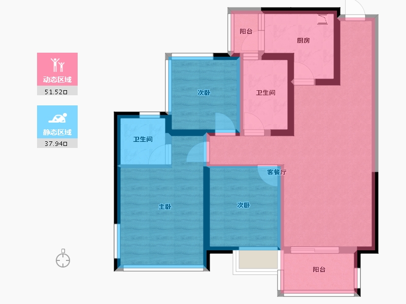 四川省-成都市-光华壹号100m²-78.12-户型库-动静分区