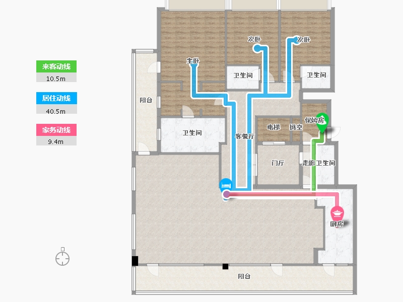 四川省-成都市-金茂府５号楼265m²-234.28-户型库-动静线