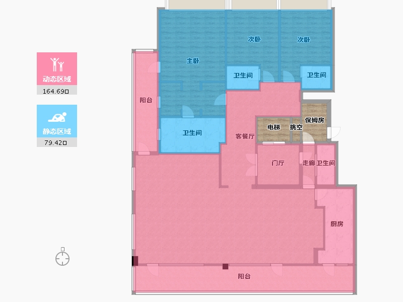 四川省-成都市-金茂府５号楼265m²-234.28-户型库-动静分区