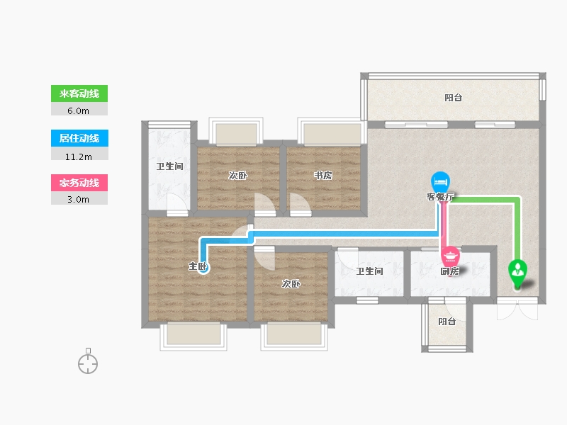 四川省-成都市-香悦府3栋130m²-99.38-户型库-动静线