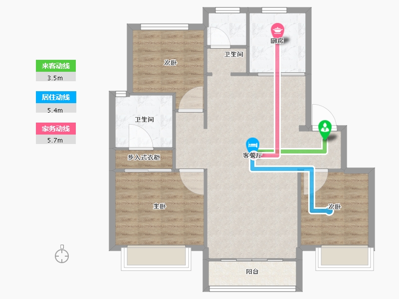 天津-天津市-卓越云门1栋,2栋,7栋,9栋,10栋,11栋,12栋,14栋,16-88.00-户型库-动静线