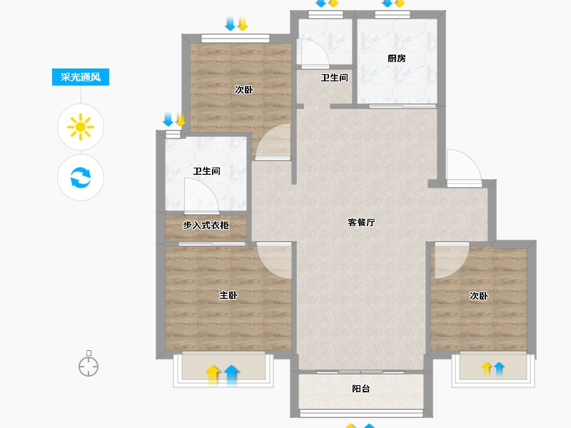 天津-天津市-卓越云门1栋,2栋,7栋,9栋,10栋,11栋,12栋,14栋,16-88.00-户型库-采光通风