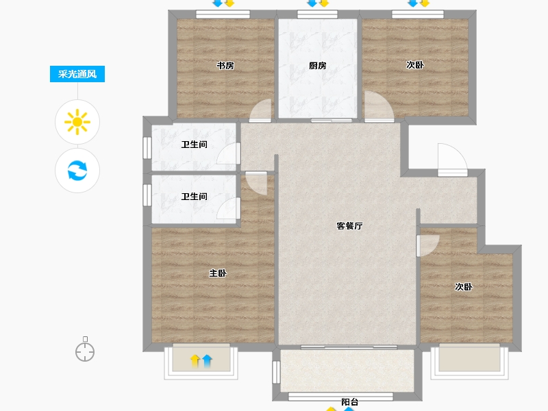 天津-天津市-融侨阳光城皓玥汀涵苑11号楼,汀涵苑14号楼,汀涵苑23号楼,15号楼,建面11-94.40-户型库-采光通风