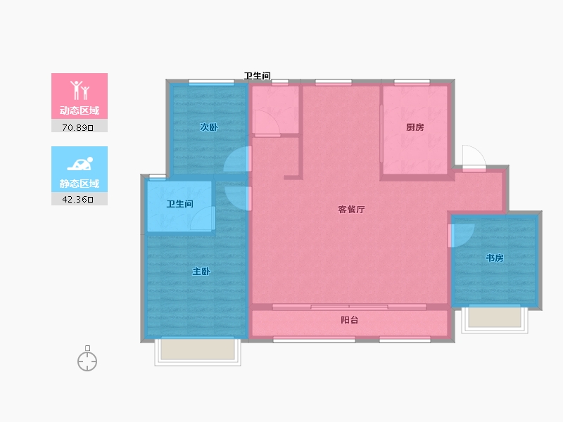 天津-天津市-融侨阳光城皓玥9号楼,10号楼,建面128m²-102.39-户型库-动静分区