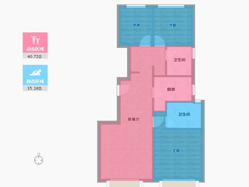 天津-天津市-中骏宸景湾,8号楼,15号楼,12号楼,14号楼,6号楼,3号楼,5号楼-68.39-户型库-动静分区