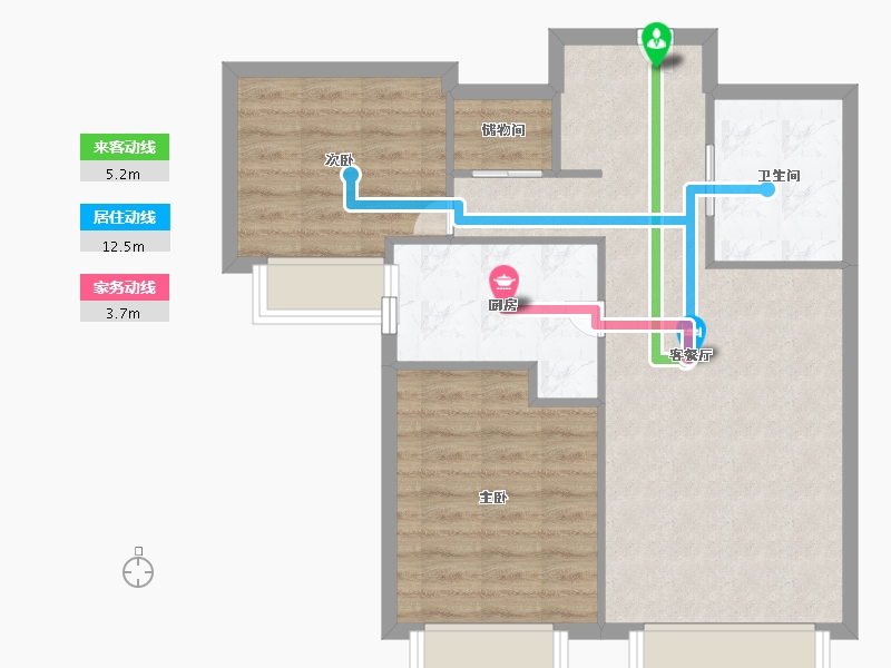 天津-天津市-万科翡翠紫台5号楼,6号楼,7号楼建面86m²-68.80-户型库-动静线