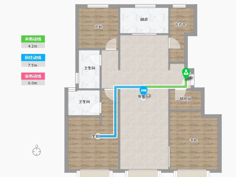 天津-天津市-万科翡翠紫台12号楼,13号楼,16号楼,17号楼,23号楼,25号楼,28-100.00-户型库-动静线