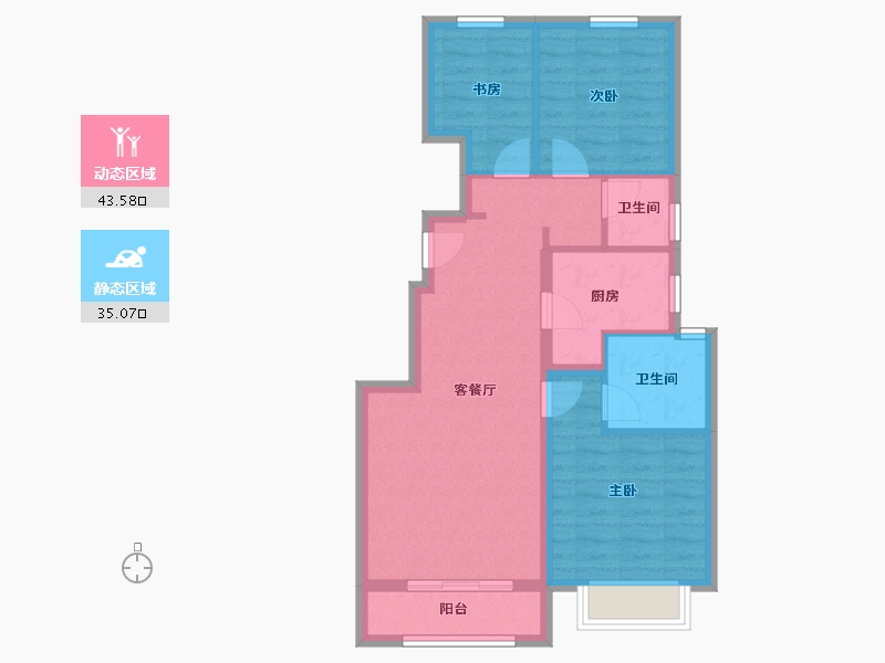 天津-天津市-联发锦里慧智园14号楼,慧智园15号楼,慧智园19号楼,慧智园20号楼,慧智园28号-70.05-户型库-动静分区