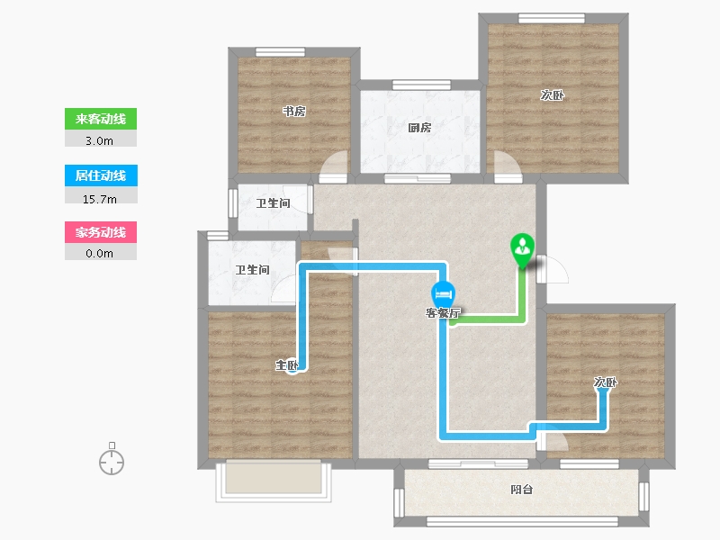 天津-天津市-津门正荣府6号楼,25号楼,24号楼,建面125m²-100.00-户型库-动静线