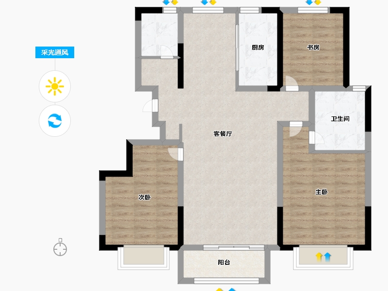 天津-天津市-华侨城碧桂园天境嘉景苑11栋,嘉景苑12栋,嘉景苑29栋,嘉景苑27栋,嘉景苑28-94.40-户型库-采光通风