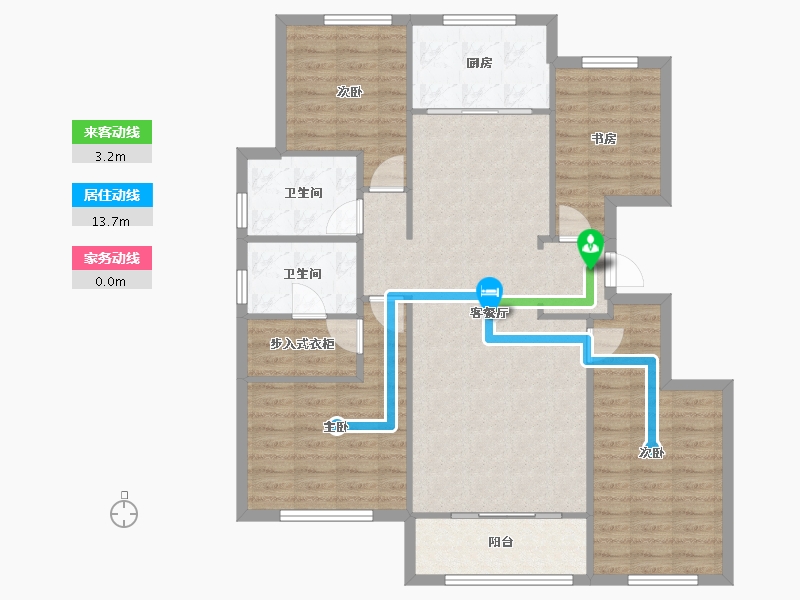 天津-天津市-融创御园22号楼,24号楼,25号楼建面143m²-108.00-户型库-动静线