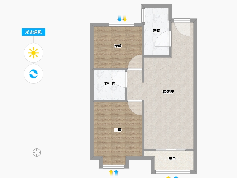 天津-天津市-新城樾风华2-B-12号楼,2-B-13号楼,2-B-15号楼,2-B-16号楼,2-66.41-户型库-采光通风