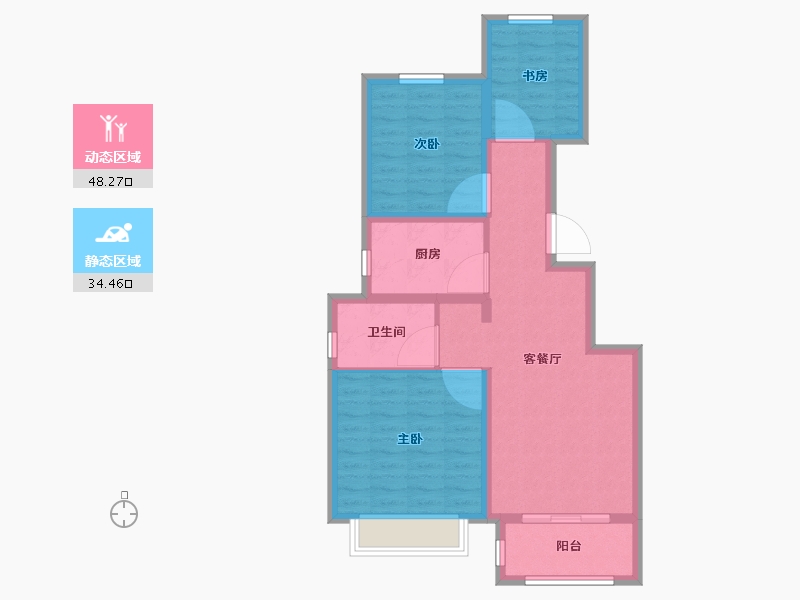 天津-天津市-新城樾风华3-C-12号楼,3-C-13号楼,3-C-14号楼,3-C-15号楼,-73.59-户型库-动静分区