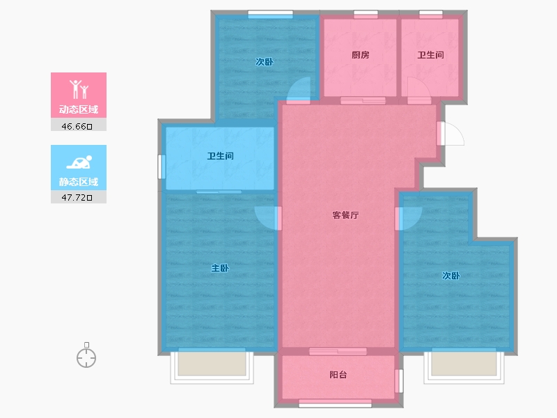 天津-天津市-新城樾风华3-C-17号楼,3-C-18号楼,3-C-19号楼-84.00-户型库-动静分区