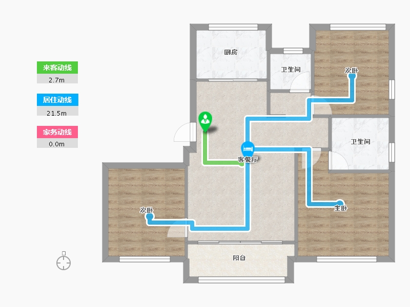 天津-天津市-天房璟悦府盛庭名景花园14号楼,建面122m²-84.37-户型库-动静线