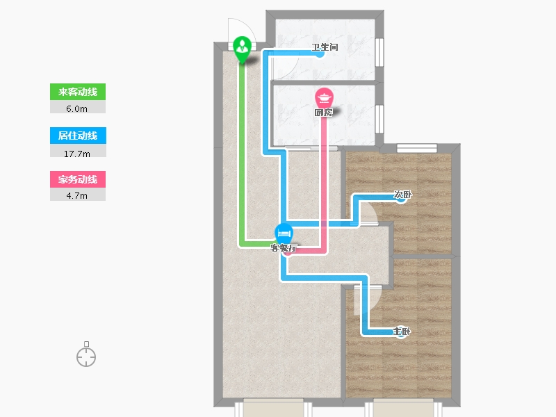 天津-天津市-大运河府依潞花园25号楼,依潞花园26号楼建面84m²-55.96-户型库-动静线