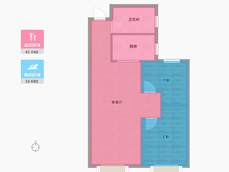 天津-天津市-大运河府依潞花园25号楼,依潞花园26号楼建面84m²-55.96-户型库-动静分区