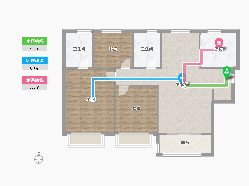 天津-天津市-中储城邦文澜花园12号楼,2栋,文潼花园8号楼,4栋建面110m²-88.00-户型库-动静线