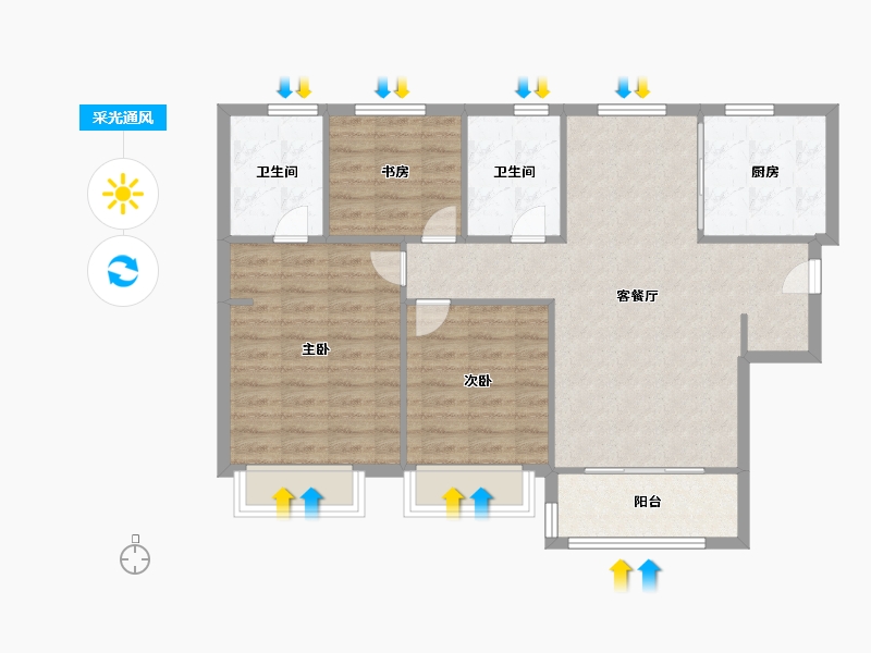 天津-天津市-中储城邦文澜花园12号楼,2栋,文潼花园8号楼,4栋建面110m²-88.00-户型库-采光通风