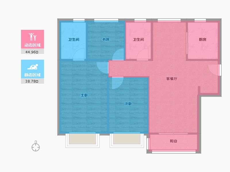 天津-天津市-中储城邦文潼花园8号楼,建面115m²-76.19-户型库-动静分区