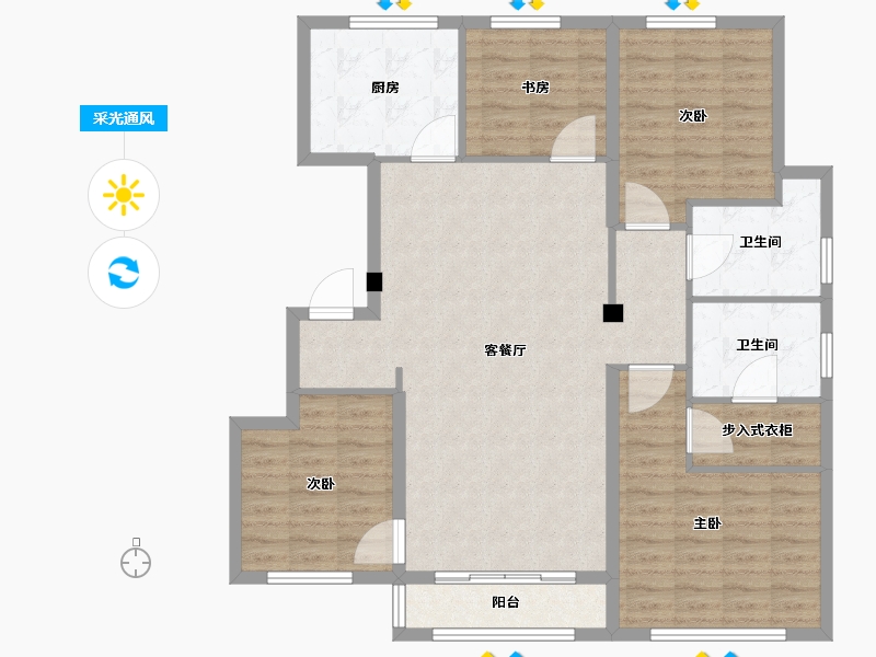 天津-天津市-中储城邦文澜花园15号楼,文澜花园16号楼建面143m²-114.40-户型库-采光通风