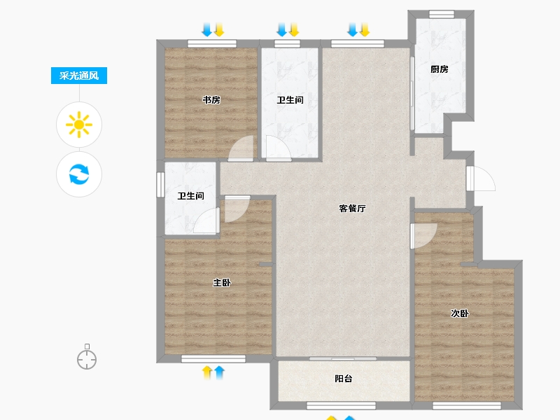 天津-天津市-融创御园1号楼,7号楼,2号楼,8号楼,3号楼,4号楼,6号楼,5号楼-101.55-户型库-采光通风