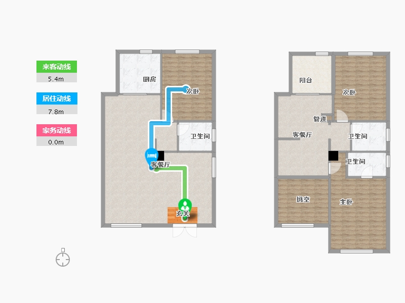 河南省-郑州市-金地滨河风华8号楼,3号楼,4号楼,5号楼198m²-169.31-户型库-动静线