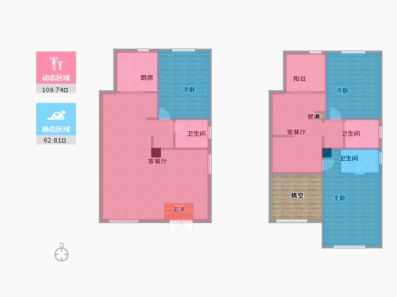 河南省-郑州市-金地滨河风华8号楼,3号楼,4号楼,5号楼198m²-169.31-户型库-动静分区