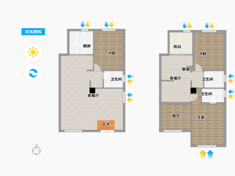 河南省-郑州市-金地滨河风华8号楼,3号楼,4号楼,5号楼198m²-169.31-户型库-采光通风