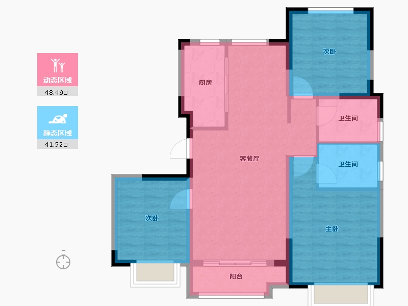 天津-天津市-阳光城翡丽公园14号楼,15号楼,16号楼,17号楼建面119m²-80.54-户型库-动静分区