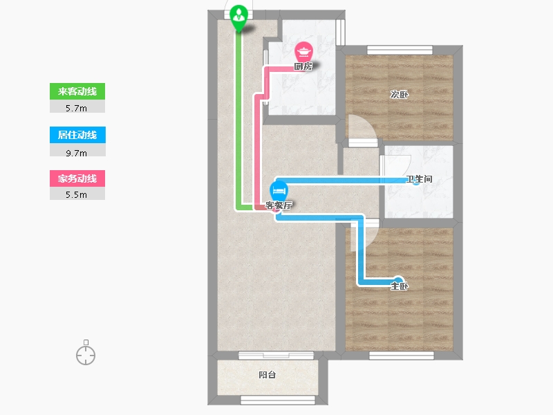 天津-天津市-华润昆仑御辰美佳苑7号楼,辰美佳苑10号楼建面81m²-55.17-户型库-动静线