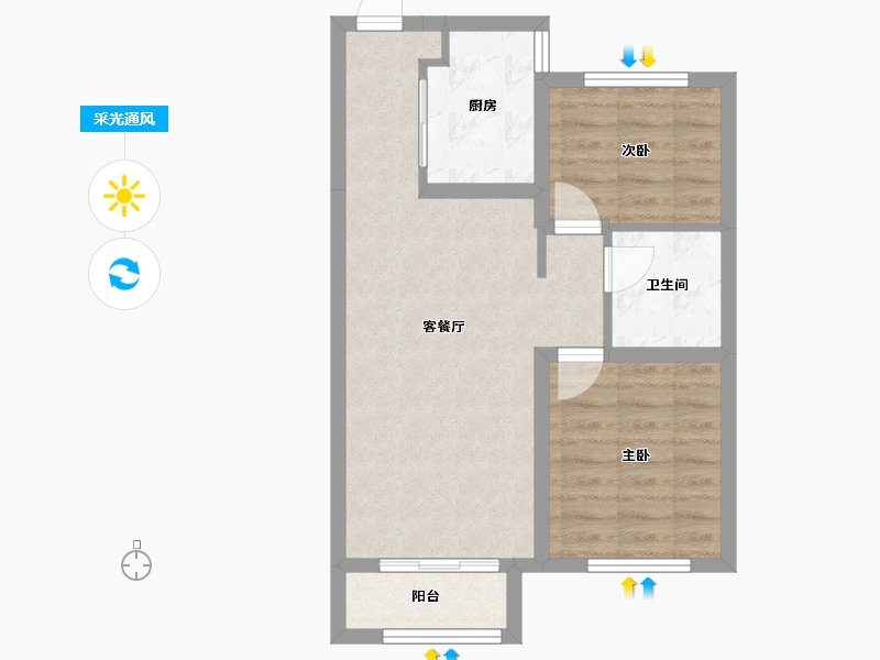 天津-天津市-华润昆仑御辰美佳苑7号楼,辰美佳苑10号楼建面81m²-55.17-户型库-采光通风