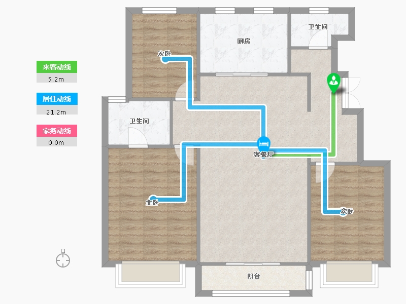 天津-天津市-金地成宁府3号楼,4号楼,5号楼建面131m²-102.52-户型库-动静线