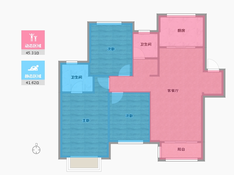 天津-天津市-金地成宁府1号楼,2号楼建面117m²-78.90-户型库-动静分区