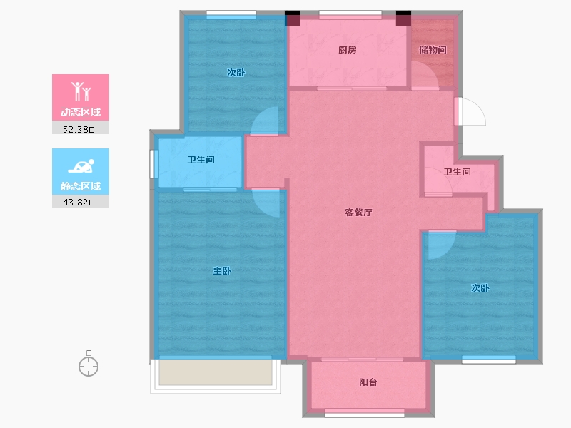 天津-天津市-绿地新里栖湖公馆5栋,6栋,19栋,13栋,14栋,17栋,1栋,2栋,-87.91-户型库-动静分区