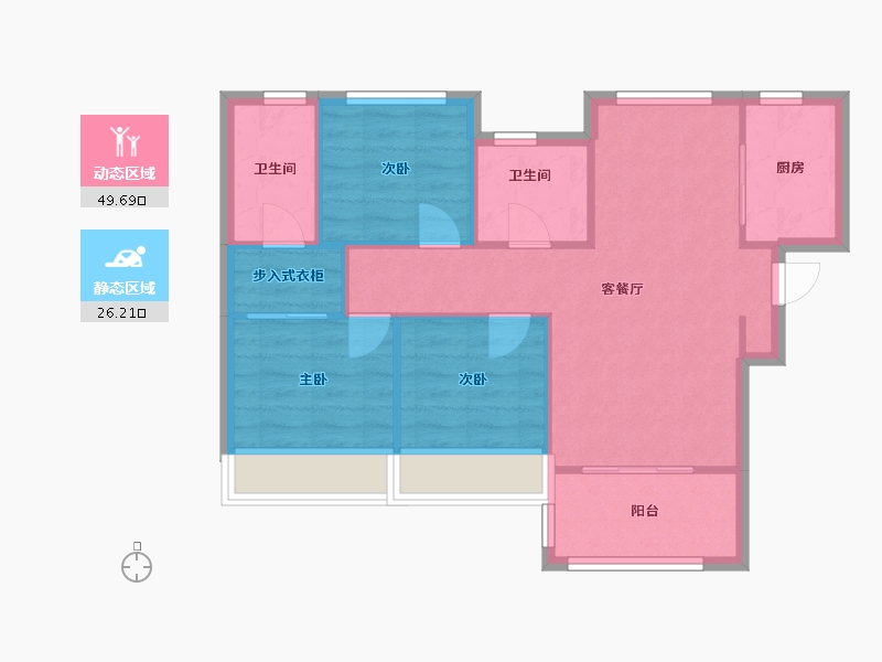 天津-天津市-融创津宸壹号宸宁嘉苑1号楼,宸宁嘉苑15号楼,建面112m²-68.43-户型库-动静分区