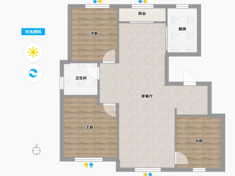 天津-天津市-融创津宸壹号宸宁嘉苑7号楼,宸宁嘉苑8号楼,宸宁嘉苑4号楼,宸宁嘉苑5号楼,宸宁嘉苑-78.07-户型库-采光通风