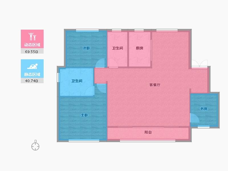 天津-天津市-融创津宸壹号宸宁嘉苑3号楼,宸宁嘉苑10号楼,建面129m²-101.99-户型库-动静分区