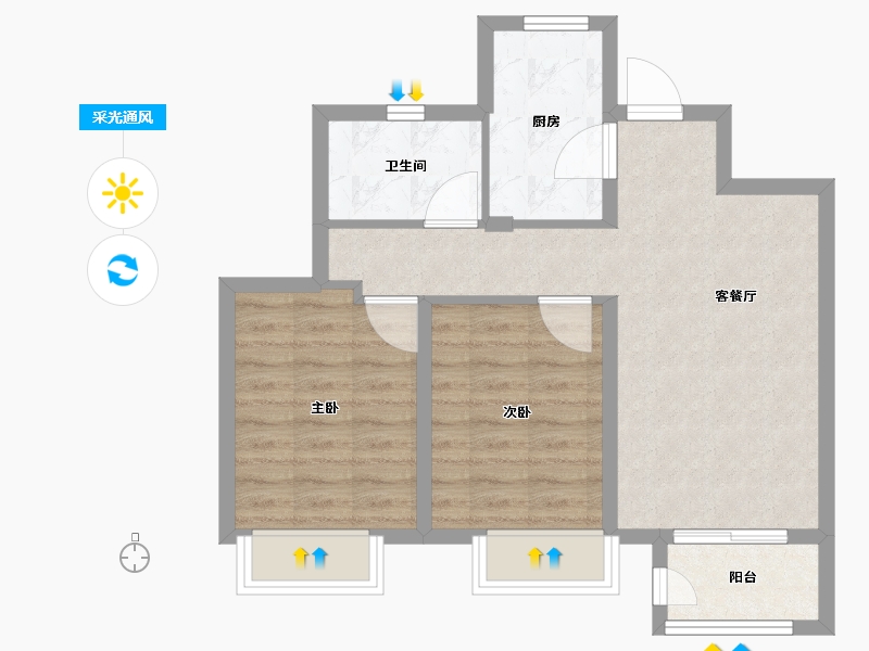 天津-天津市-新城悦隽风华2栋,7栋,16栋,1栋,18栋,19栋,8栋,9栋,10-62.39-户型库-采光通风