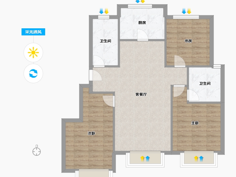 天津-天津市-碧桂园中骏天寰7号楼,8号楼,14号楼,15号楼,12号楼,10号楼,9号-79.20-户型库-采光通风