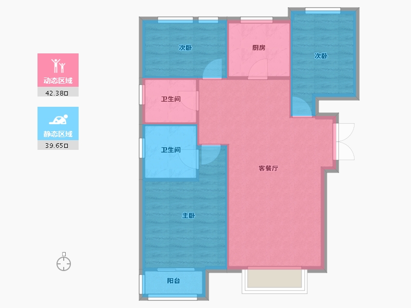 天津-天津市-天房中山路1号楼建面110m²-74.71-户型库-动静分区