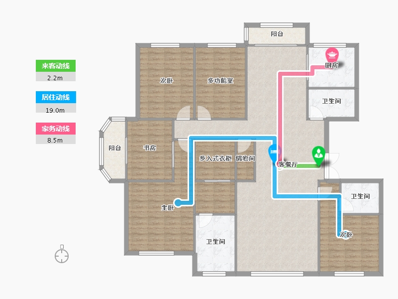 天津-天津市-金侨宸公馆悦恒名邸10号楼,悦恒名邸11号楼建面215m²-164.96-户型库-动静线