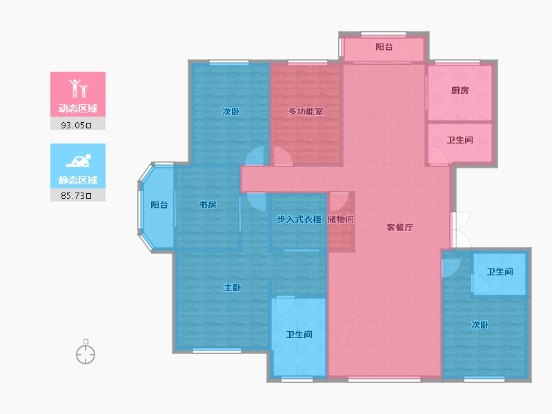 天津-天津市-金侨宸公馆悦恒名邸10号楼,悦恒名邸11号楼建面215m²-164.96-户型库-动静分区