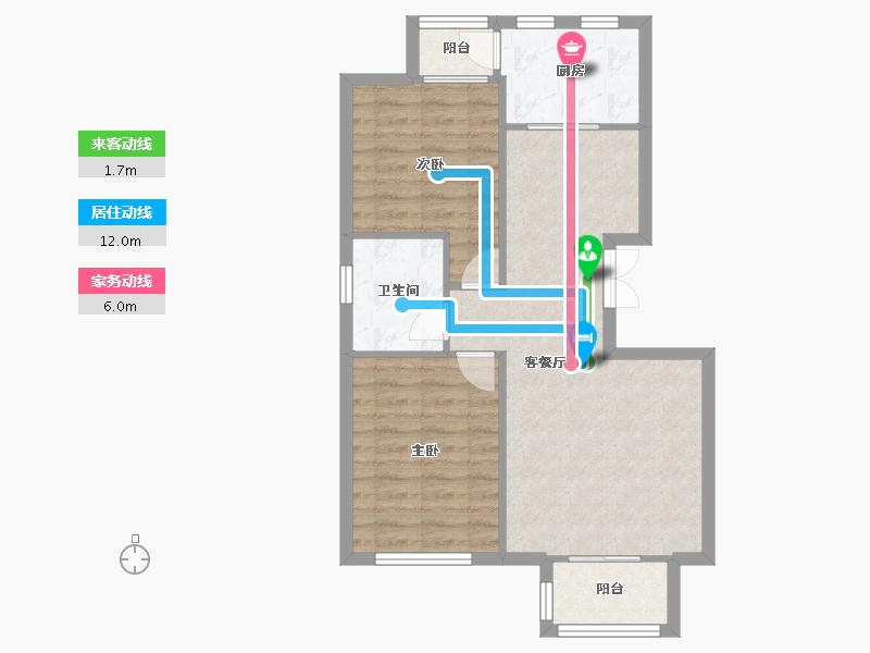 天津-天津市-天津诺德中心诺德雅苑1号楼建面89m²-68.95-户型库-动静线